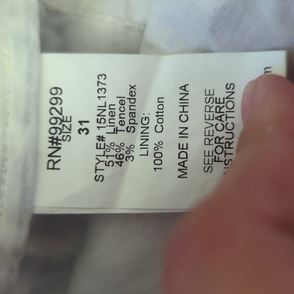 Level 99 Cindie Linen Blend Shorts Size 31 - Picture 5 of 5